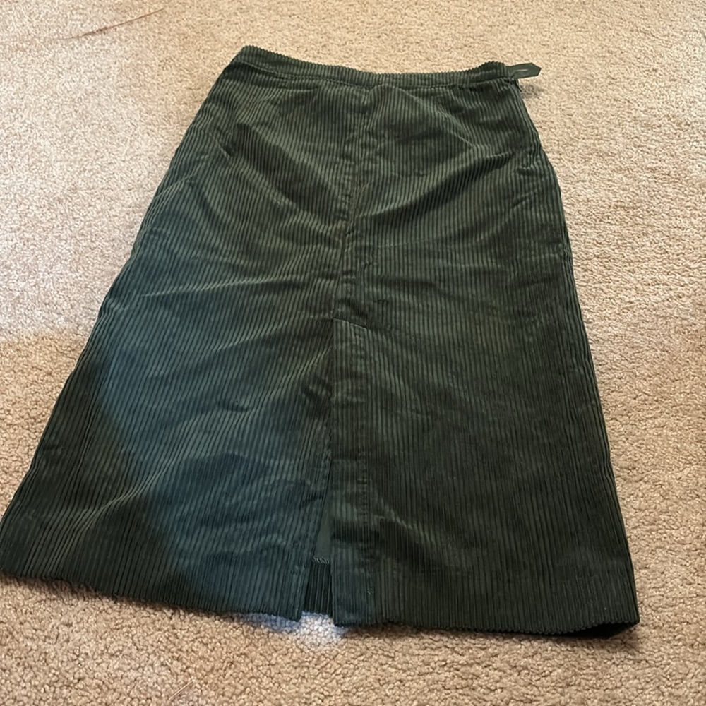Anthropologie Green Corduroy Pencil Skirt